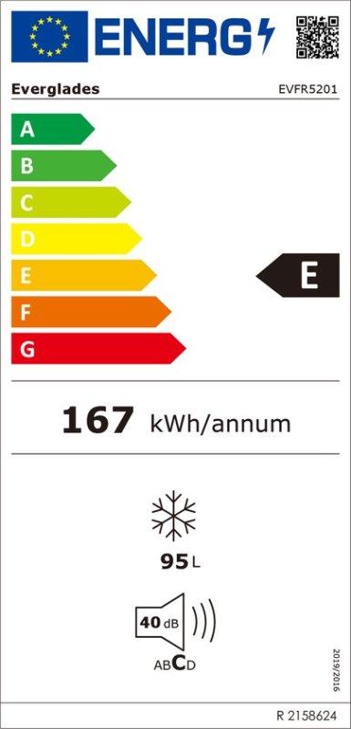 Everglades vrieskist EVFR5201 - 96L - Wit, Nieuw, Minder dan 60 cm, Everglades Nederland, Vrieskast