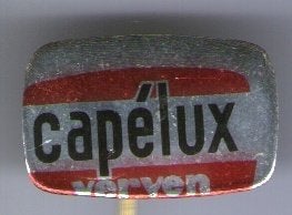Capélux verven blik misdruk speldje( L_060), Ophalen of Verzenden, Zo goed als nieuw, Stad of Land, Speldje of Pin