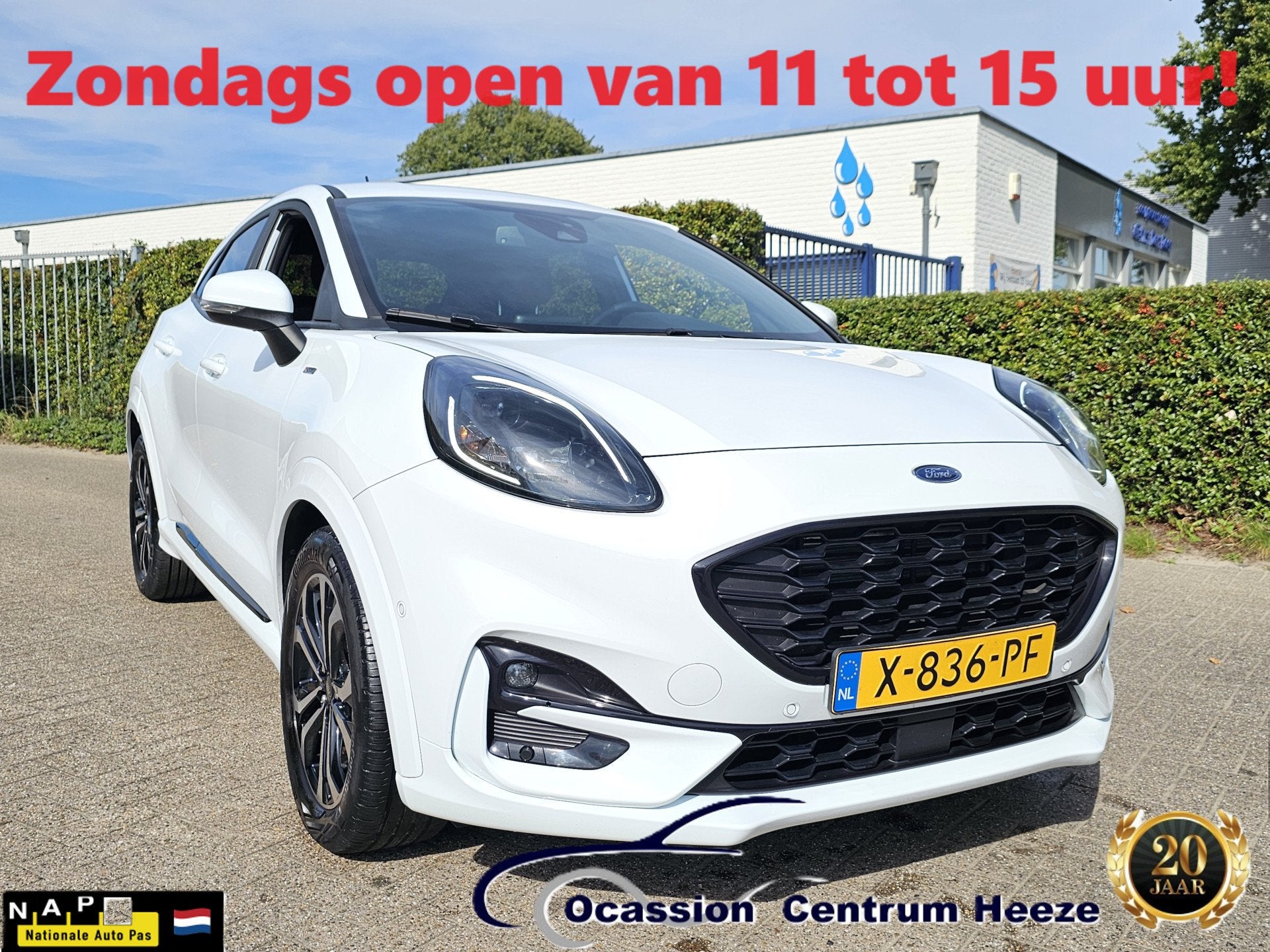 Ford Puma 1.0 Hybr ST-Line AUT! 1e Eig! NL auto! Camera! Car, Auto's, Ford, Wit, Bedrijf, Hybride Elektrisch/Benzine, 3 cilinders