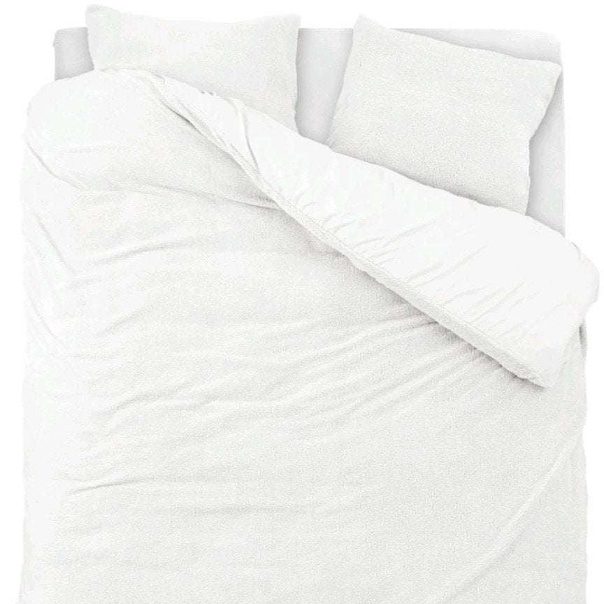 2x Sleeptime Teddy Dekbedovertrek wit 140x200/220 incl.slope, Eenpersoons, Wit, Dekbedovertrek, Onbekend