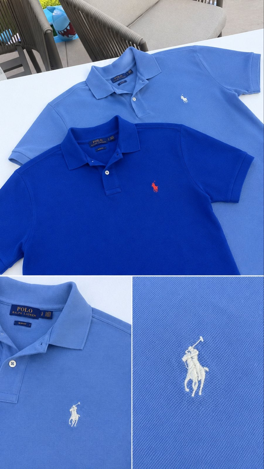 Polo Ralph Lauren set blauw maat L, Ophalen, Gedragen, Maat 52/54 (L), Blauw