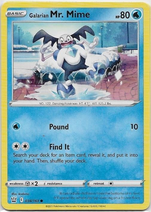Battle Styles,  Galarian Mr. Mime [common] 34/163, Verzenden, Nieuw, Losse kaart