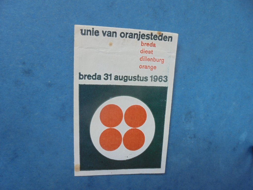 Oud suikerzakje Breda 31 augustus 1963, Verzamelen, Suikerzakjes, Ophalen of Verzenden, Nederland