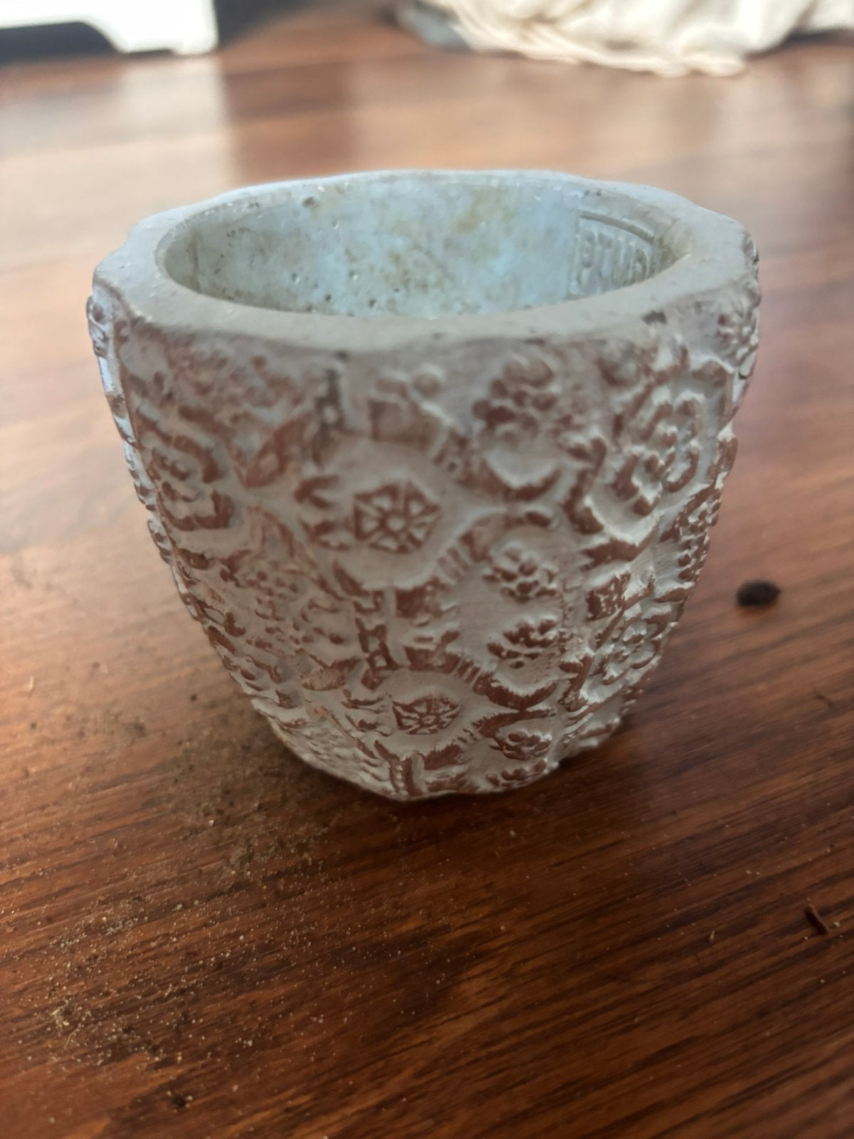 Blauwe bloempot boho, Rond, Ophalen of Verzenden, Zo goed als nieuw, Aardewerk