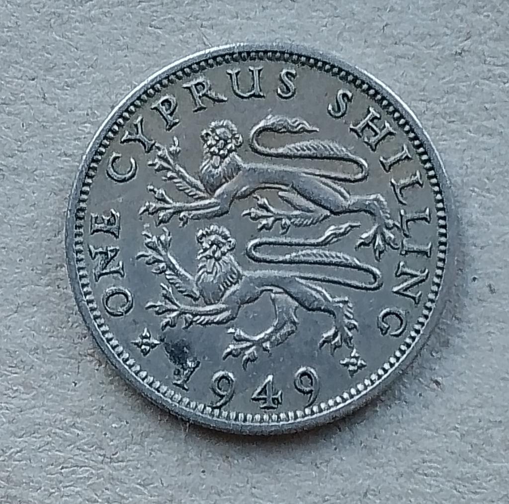 Cyprus, 1 shilling 1949, Ophalen of Verzenden, Overige landen, Losse munt