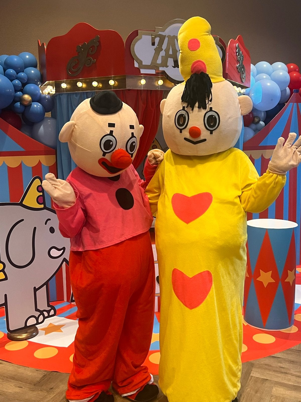 Bumba mascotte met de leukste acteur op jouw feestje!, Ophalen, Zo goed als nieuw, Verjaardag