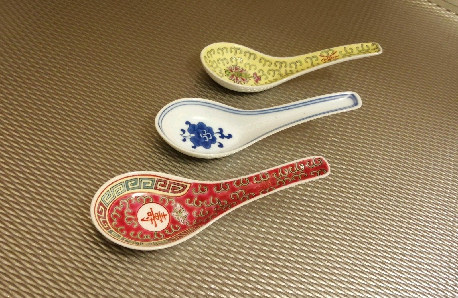 Traditionele Chinese Porseleinen Soeplepels - Set van 3, Ophalen of Verzenden