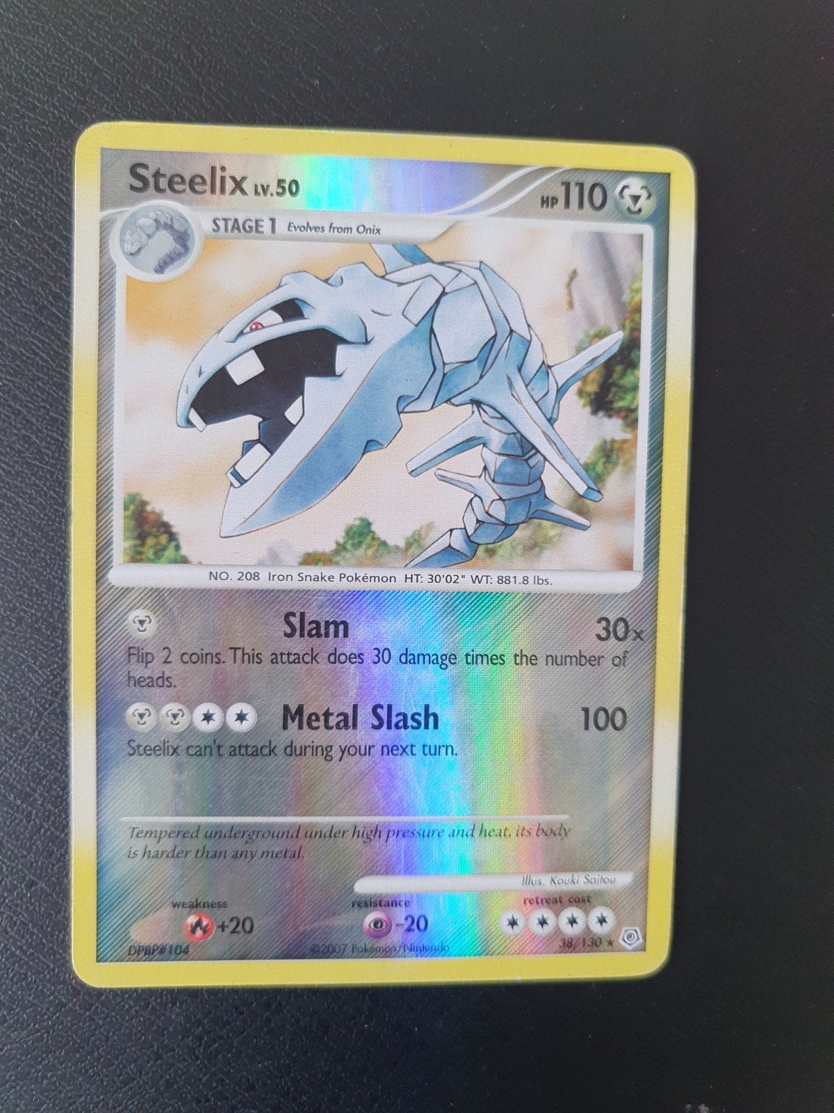 steelix 38/130 reverse holo pokemon kaart, Ophalen of Verzenden, Zo goed als nieuw, Losse kaart