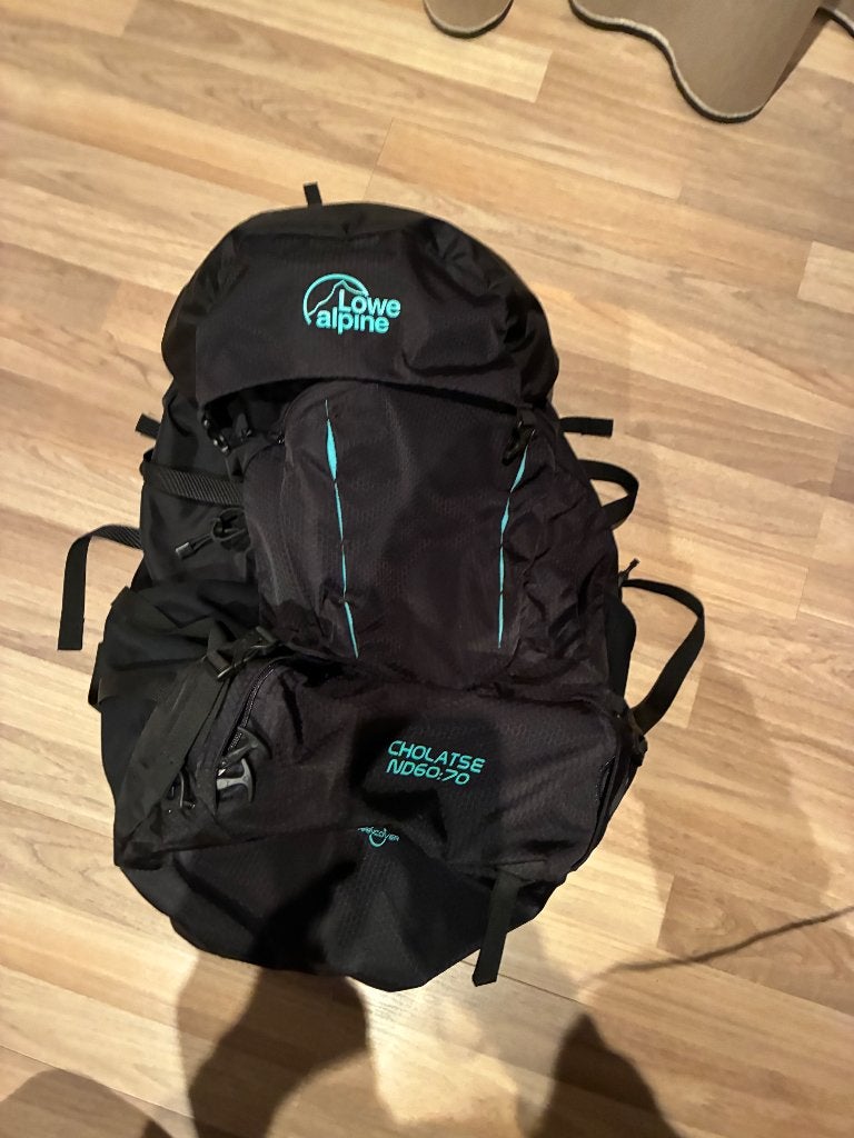 Backpack low alpine zwart cholatse 60:70, Overige merken, 40 cm of meer, Ophalen of Verzenden, Zo goed als nieuw