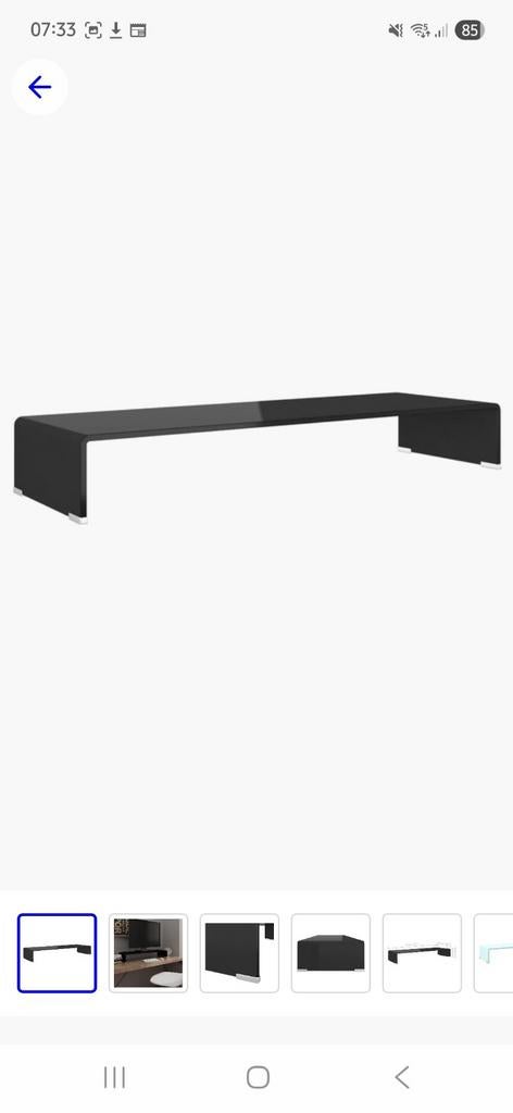 Glazen tv meubel zwart, Ophalen, Gebruikt, 100 tot 150 cm, Glas