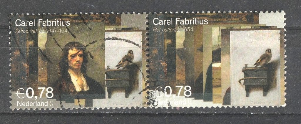 81 Y paartje 2293-94  Carel Fabritius 2004, Verzenden, Na 1940, Gestempeld