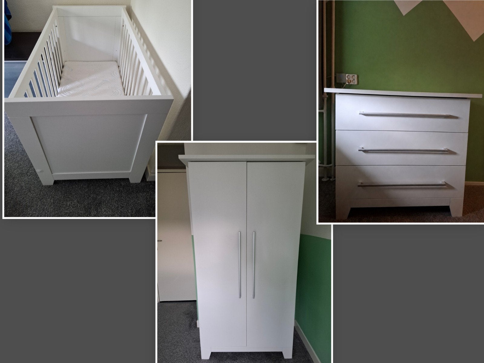Complete witte babykamer van Interbaby, Kinderen en Baby's, Kinderkamer | Complete kinderkamers, Ophalen, Gebruikt, Jongetje of Meisje