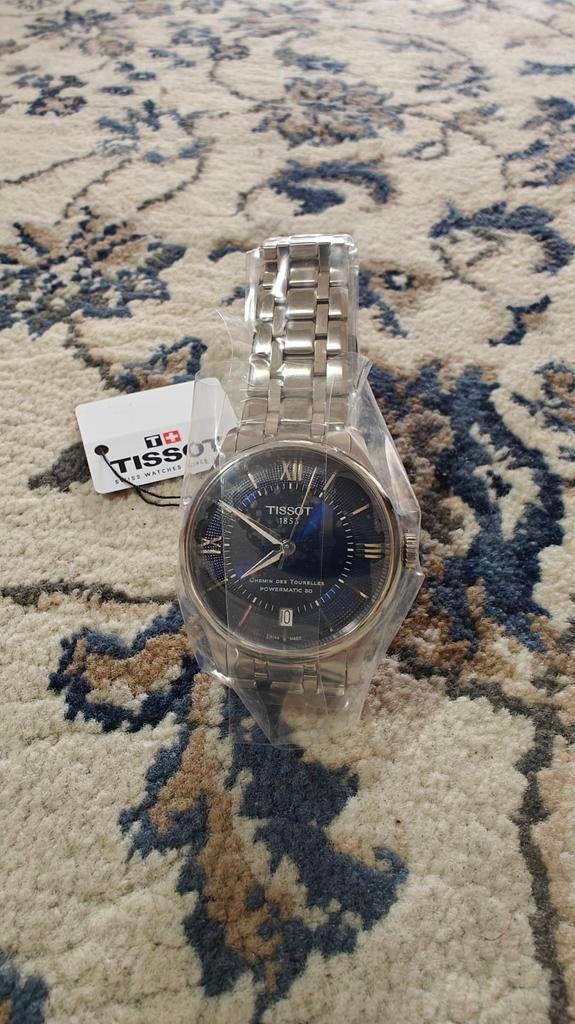 Tissot Chemin des Tourelles Blauw Staal 34mm, Sieraden, Tassen en Uiterlijk, Horloges | Antiek, Staal, Tissot, Polshorloge, 1960 of later