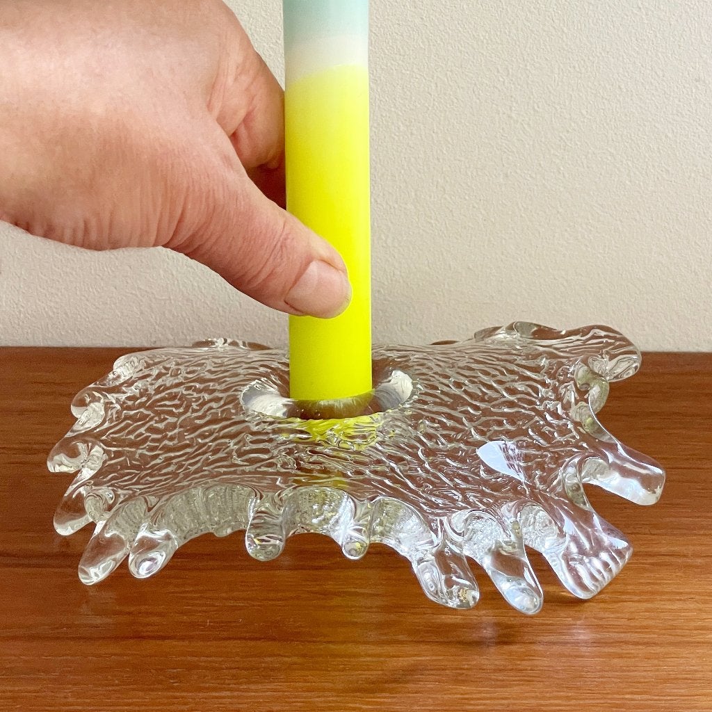 Splash KANDELAAR Pukeberg Mid Century design Nordic MCM glas, Huis en Inrichting, Gebruikt, -, -, Ophalen of Verzenden