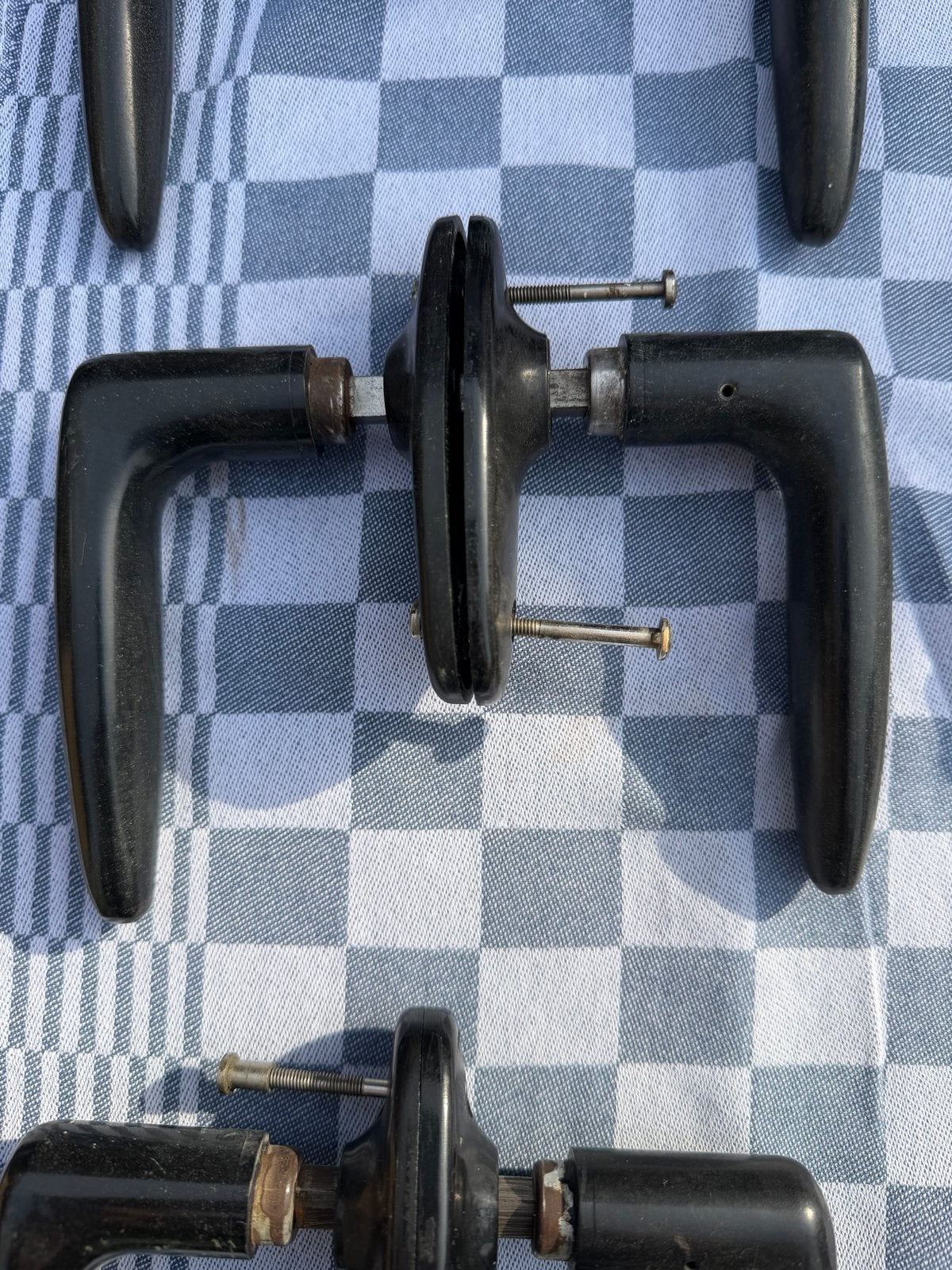 1 set Vintage Bakelieten Deurklink, Verzenden, Gebruikt, Overige materialen, Klink of Kruk