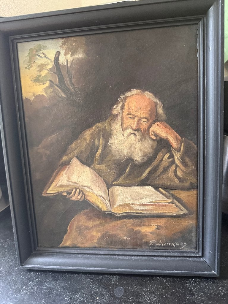 te koop een mooi oud klassiek olieverf schilderij gesigneerd, Doek, Portret of Personen, Ophalen of Verzenden, Olieverf
