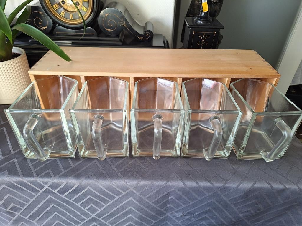 Vintage FÖRHÖJA Ikea keukenkastje met glazen grutterbakjes, Ophalen