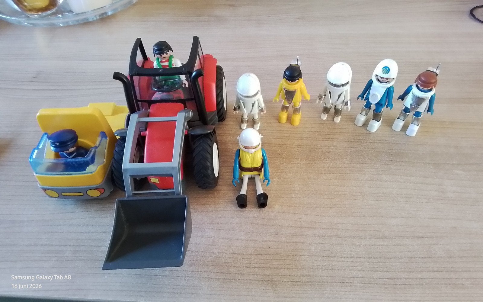 Playmobil set: 6 astronauten, tractor en auto, Ophalen of Verzenden, Gebruikt, Los playmobil