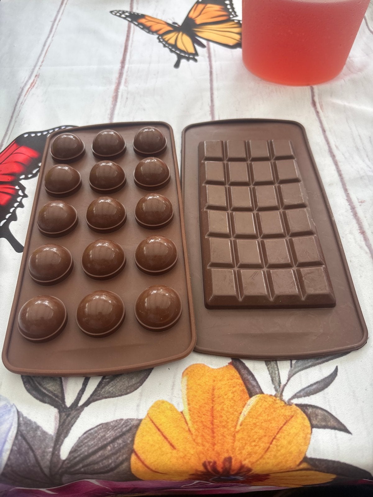 Siliconen chocoladevormen - reep en bonbons, Ophalen, Rubber/elastomeren, Overige typen, Gebruikt