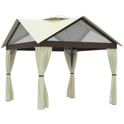 Stijlvol Paviljoen met Gordijnen - Perfect voor Tuinfeesten, Minder dan 4 meter, Zo goed als nieuw, Paviljoen, 2 meter of meer