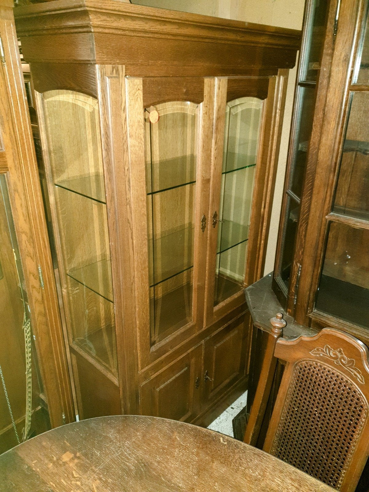 MAGAZIJN LEEGVERKOOP: Vitrinekasten en meubelen, Huis en Inrichting, Ophalen, Eikenhout, Klassiek, 50 tot 100 cm