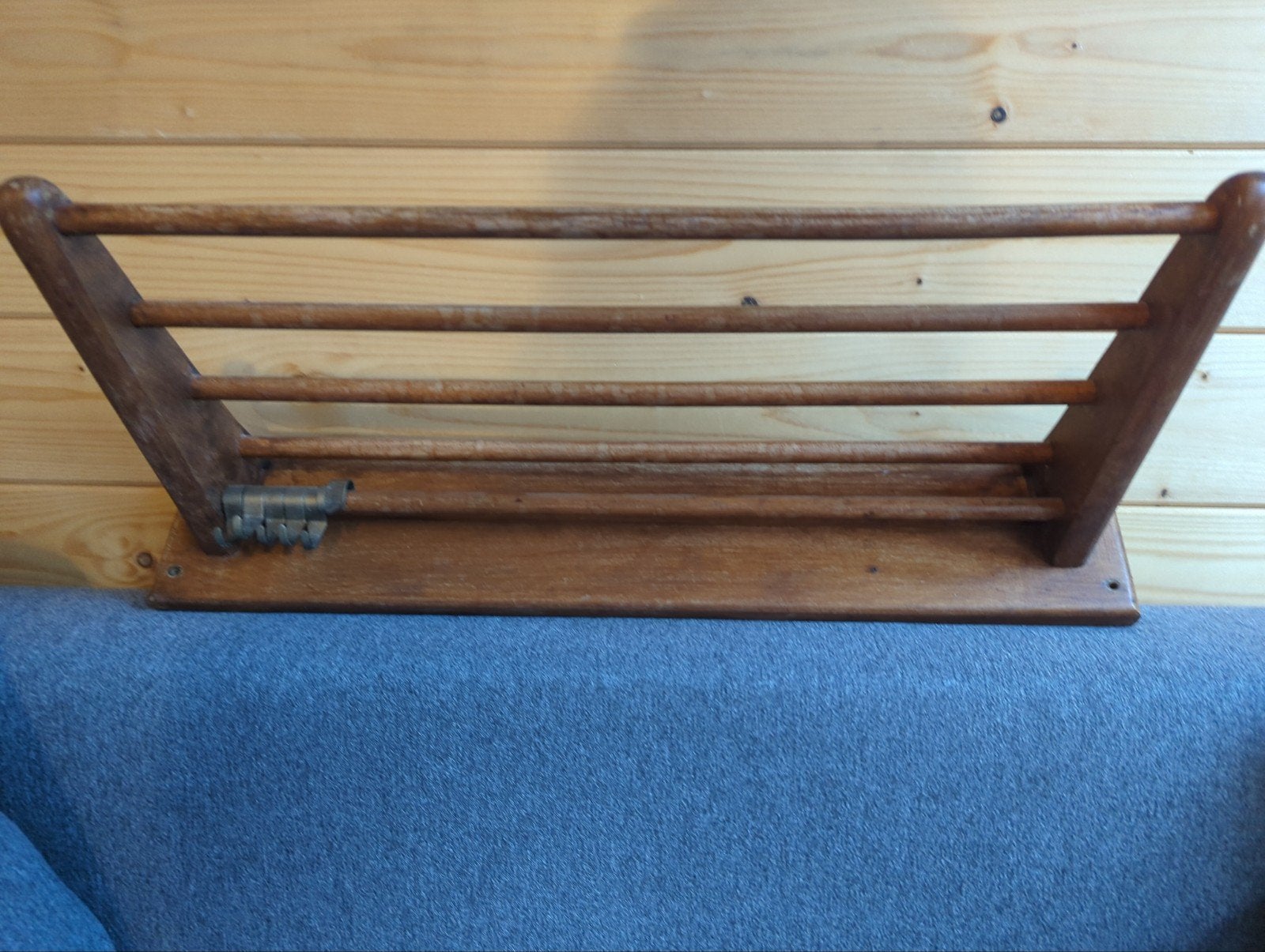 Vintage Bruynzeel keukenrek / pannenrek van Piet Zwart, Ophalen, Minder dan 50 cm, Gebruikt, Bruin
