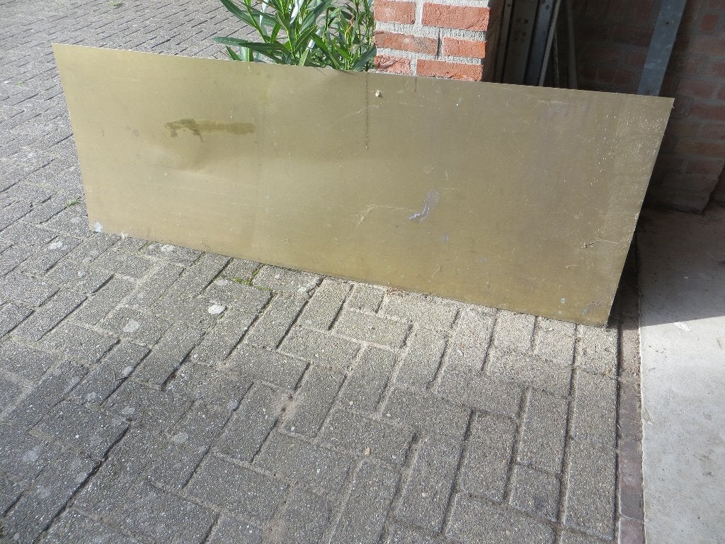 Messing plaat 167,5 cm x 60 cm, Ophalen, Gebruikt, Koper of Messing