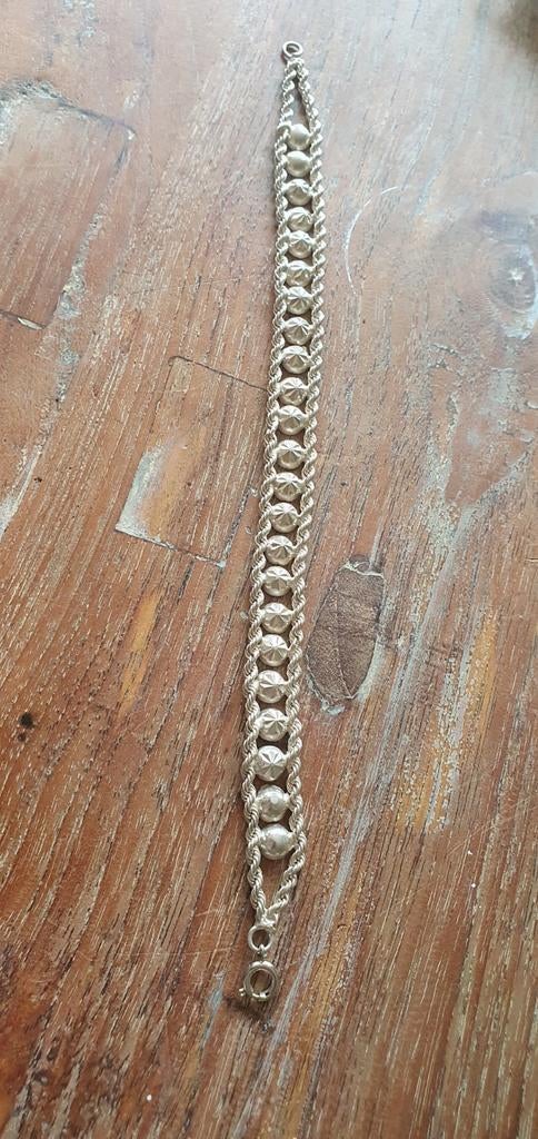 Zilveren Armband met Gedraaide Details en Kralen, Gebruikt, Ophalen of Verzenden, Met bedels of kralen, Zilver