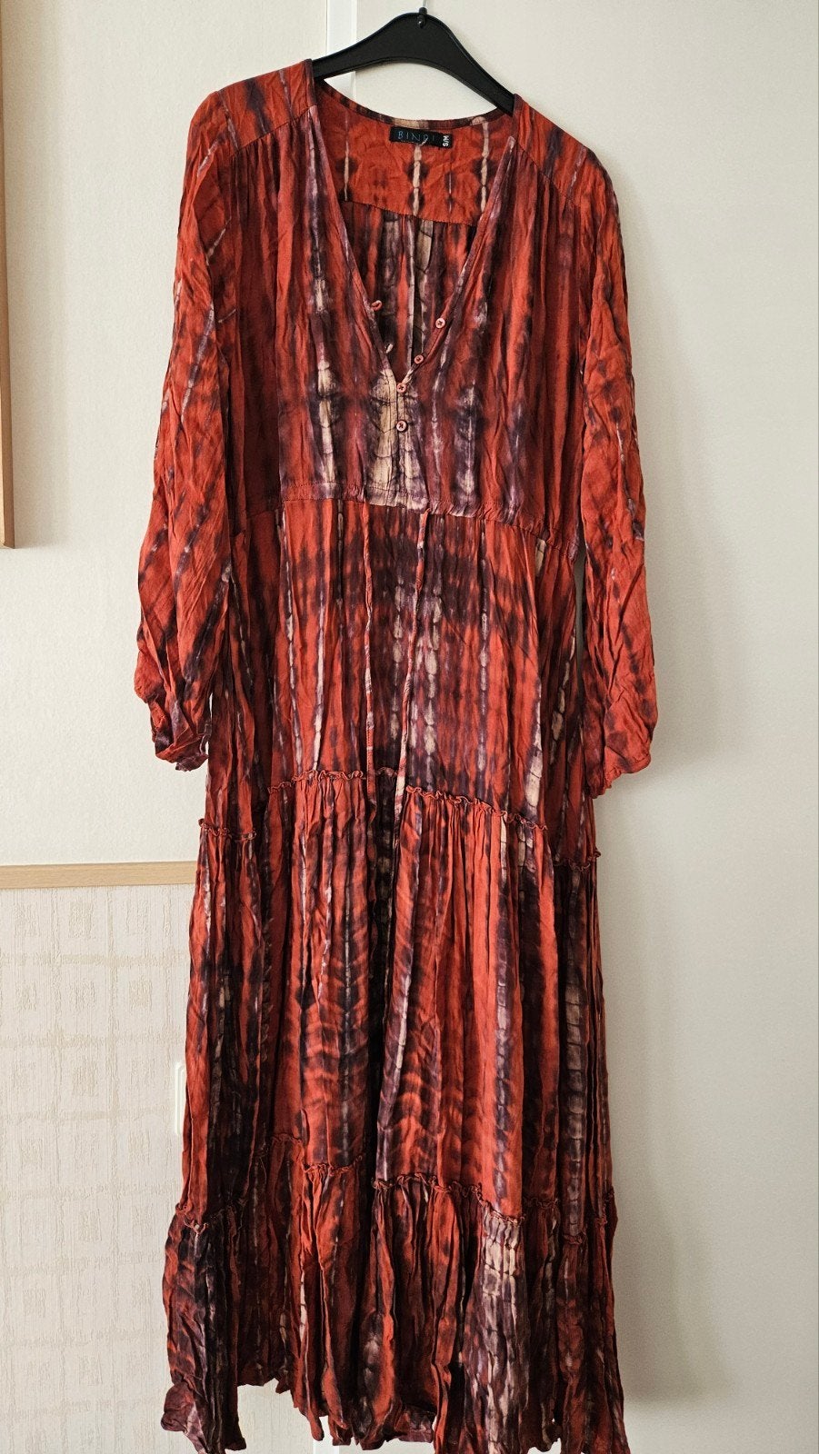 Bindi boho maxi jurk met tie-dye print maat S/M, Maat 38/40 (M), Bindi, Ophalen of Verzenden, Zo goed als nieuw