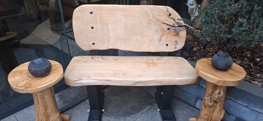 Robuuste houten tuinbank, Ophalen, Zo goed als nieuw, Hout