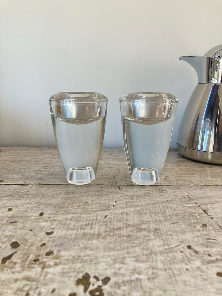 Vintage Leonardo glazen kaarshouders - 2 stuks, Antiek en Kunst, Ophalen of Verzenden, Glas