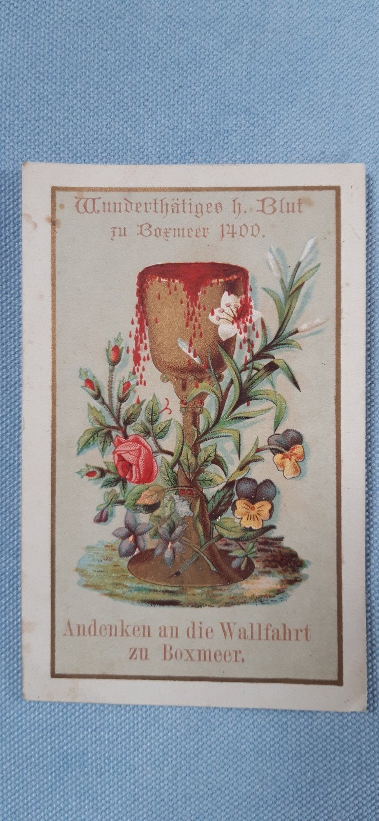 Zelzame pelgrims bidprent Wallfahrt zu Boxmeer circa 1910, Ophalen of Verzenden, Voor 1920, Overige thema's