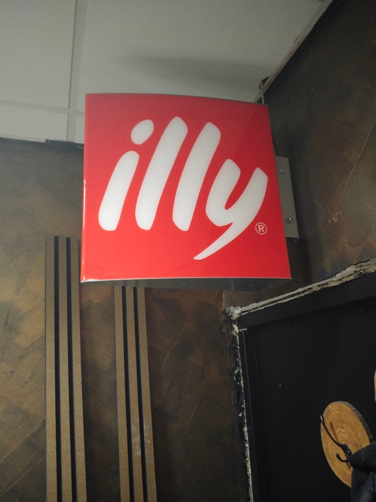 reclamebord illy met verlichting, Verzamelen, Ophalen of Verzenden, Zo goed als nieuw, Reclamebord