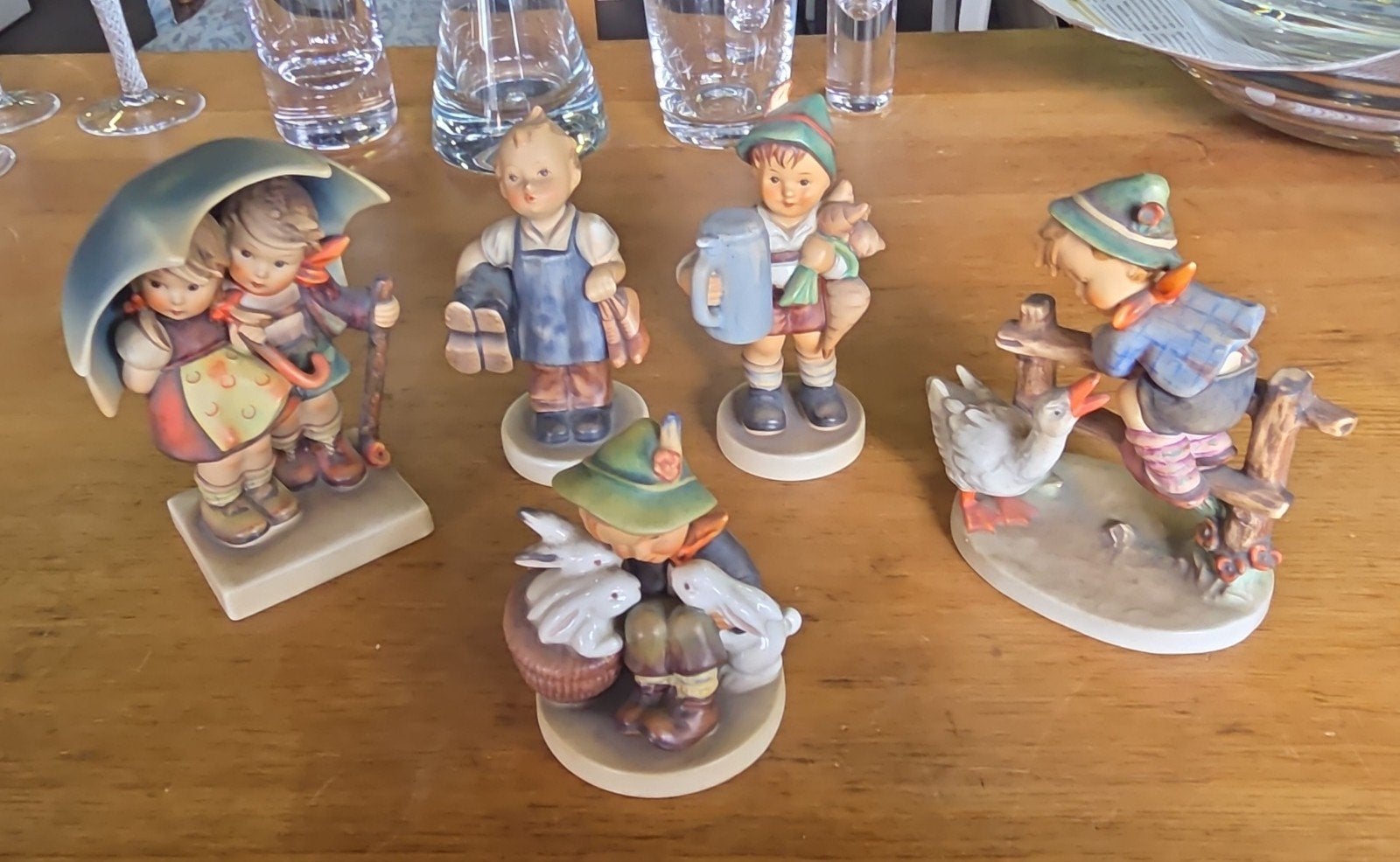 5 oude goebel beeldjes, Verzamelen, Beelden en Beeldjes, Ophalen, Gebruikt