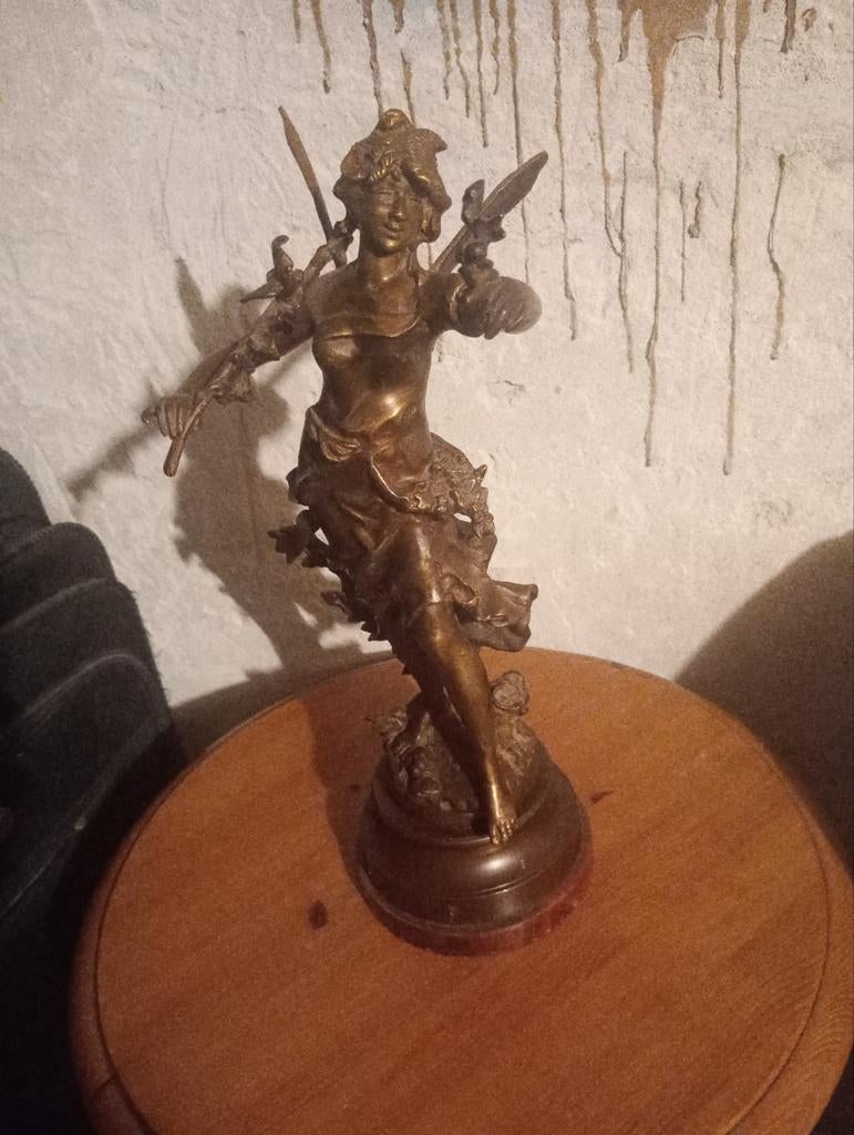 Bronzen beeld Bosnimf door Moreau, Ophalen of Verzenden
