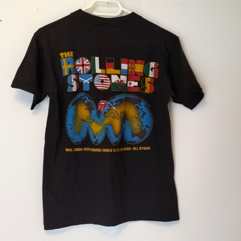 THE ROLLING STONES - VINTAGE T SHIRT - WORLD TOUR 81/82, Ophalen of Verzenden, Gebruikt, Kleding