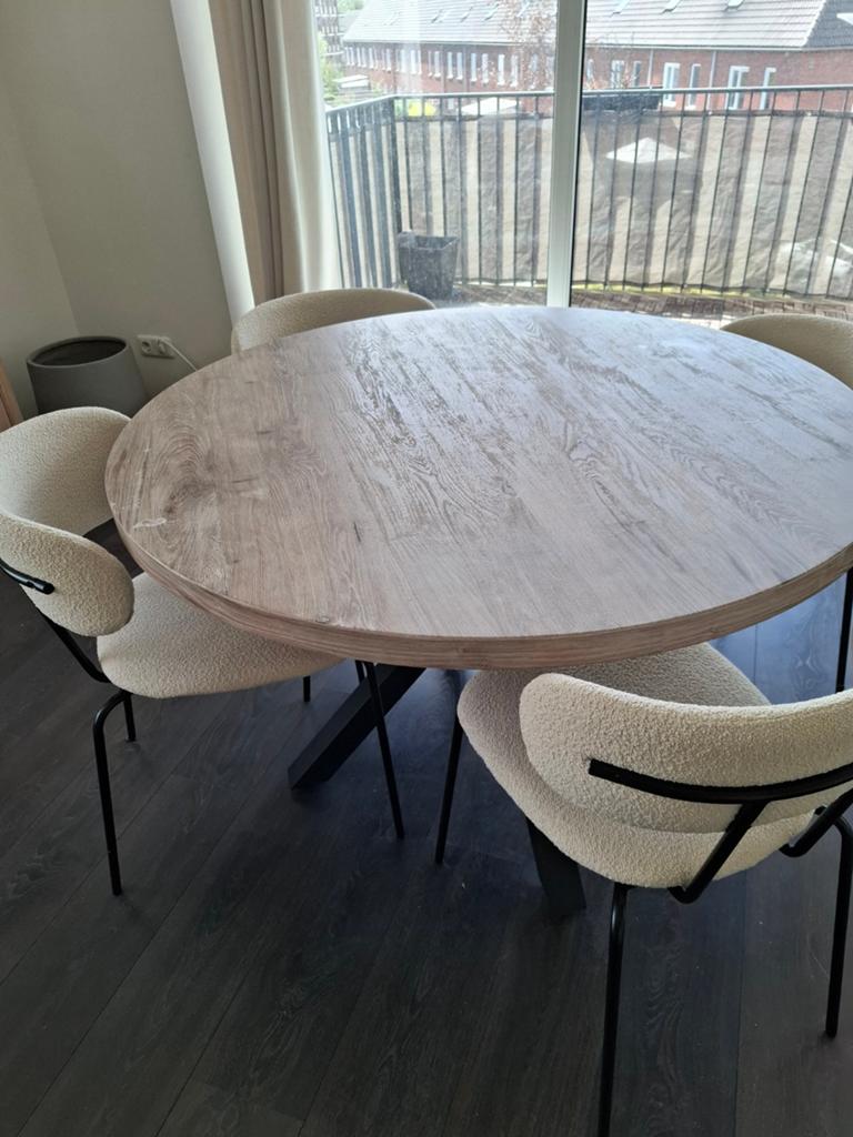 Moderne ronde eettafel, 120 cm, 4 personen, MDF, Huis en Inrichting, Tafels | Eettafels, Rond, Zo goed als nieuw, Modern, Vier personen
