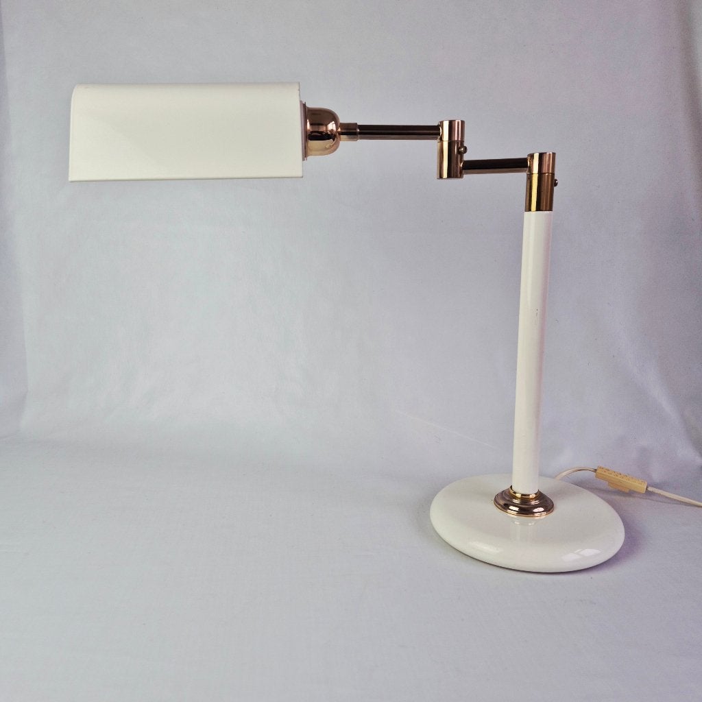 Vintage Design Tafellamp Wit & Goud, Verzenden, Huis en Inrichting