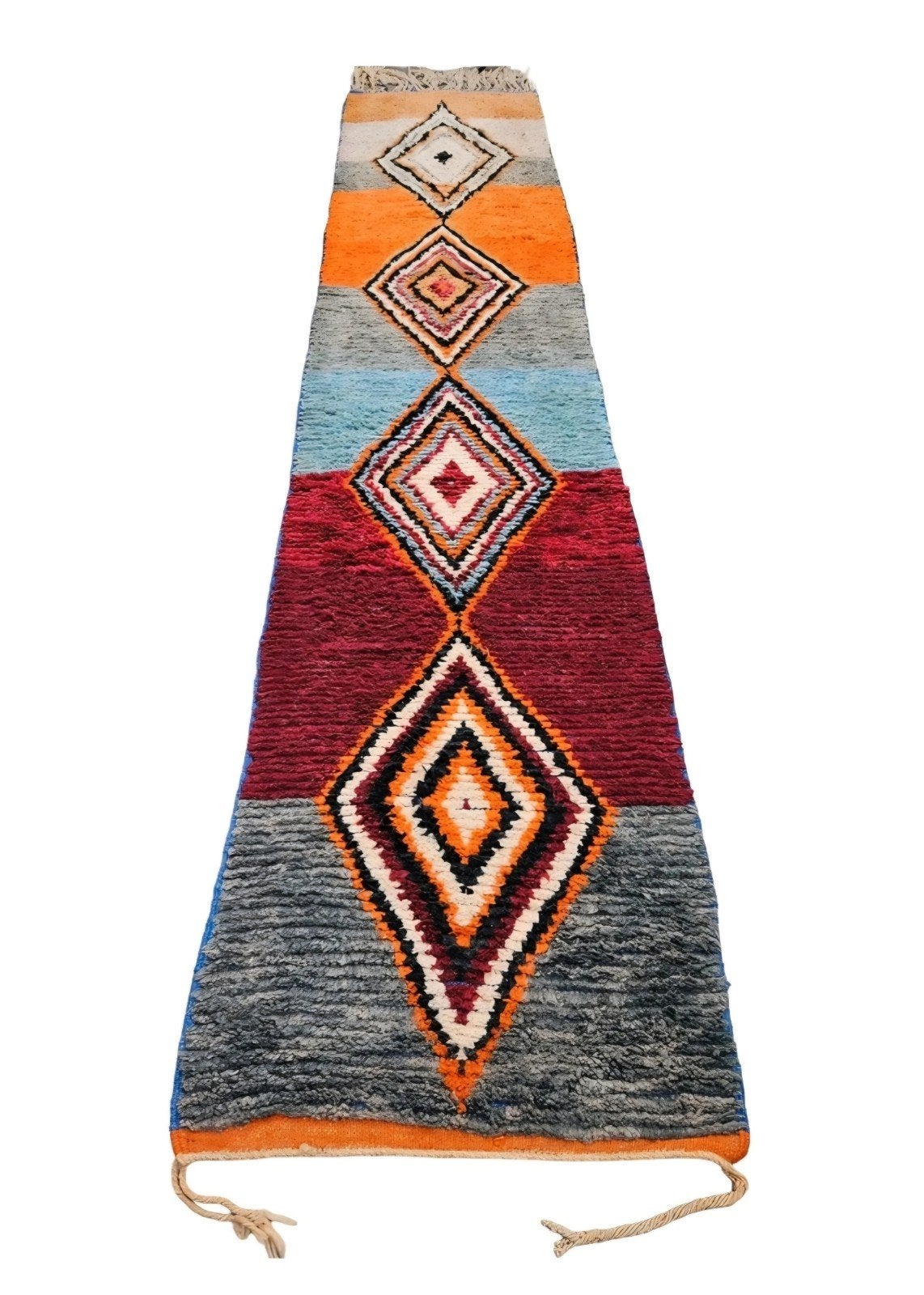 Handgeknoopt oosters wol Berber tapijt Loper Boujad 74x354cm, Www.hypepopup.nl, Www.hypepopup.nl, Www.hypepopup.nl, Rechthoekig