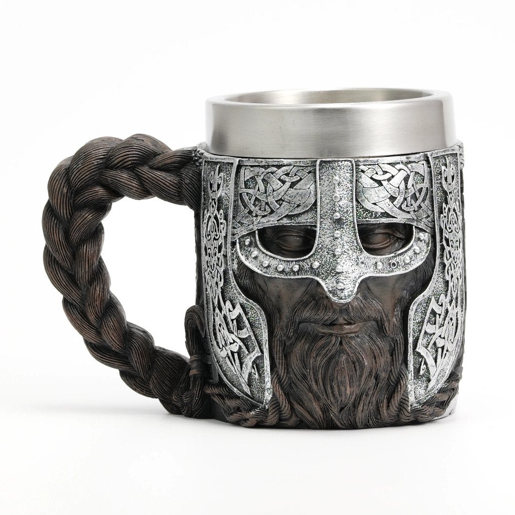 Luxe Viking mok van RVS - Viking strijder (400ML)