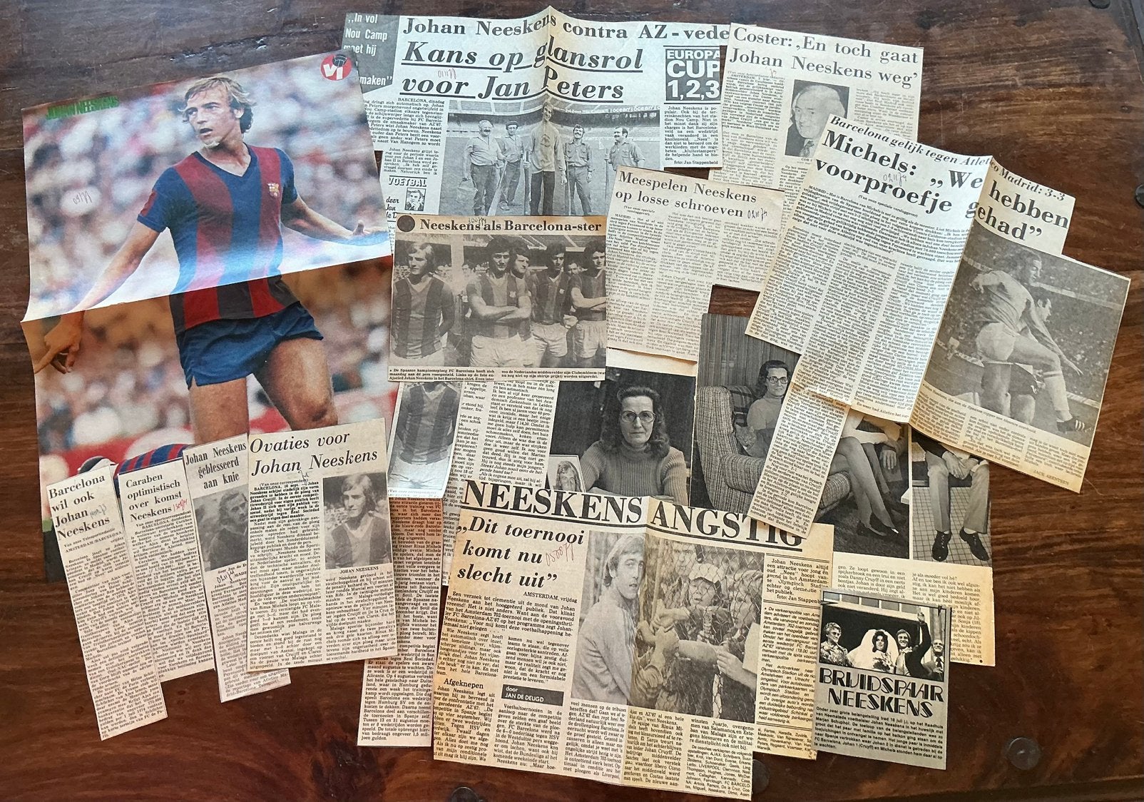 Voetbal knipselpakket Johan Neeskens jaren 70, Ophalen of Verzenden, Knipsel(s)
