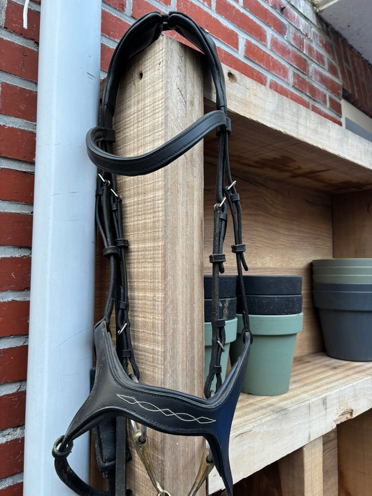 Hoofdstel met bit maat full te koop!, Ophalen, Recreatie, Zwart, Anatomisch gevormd