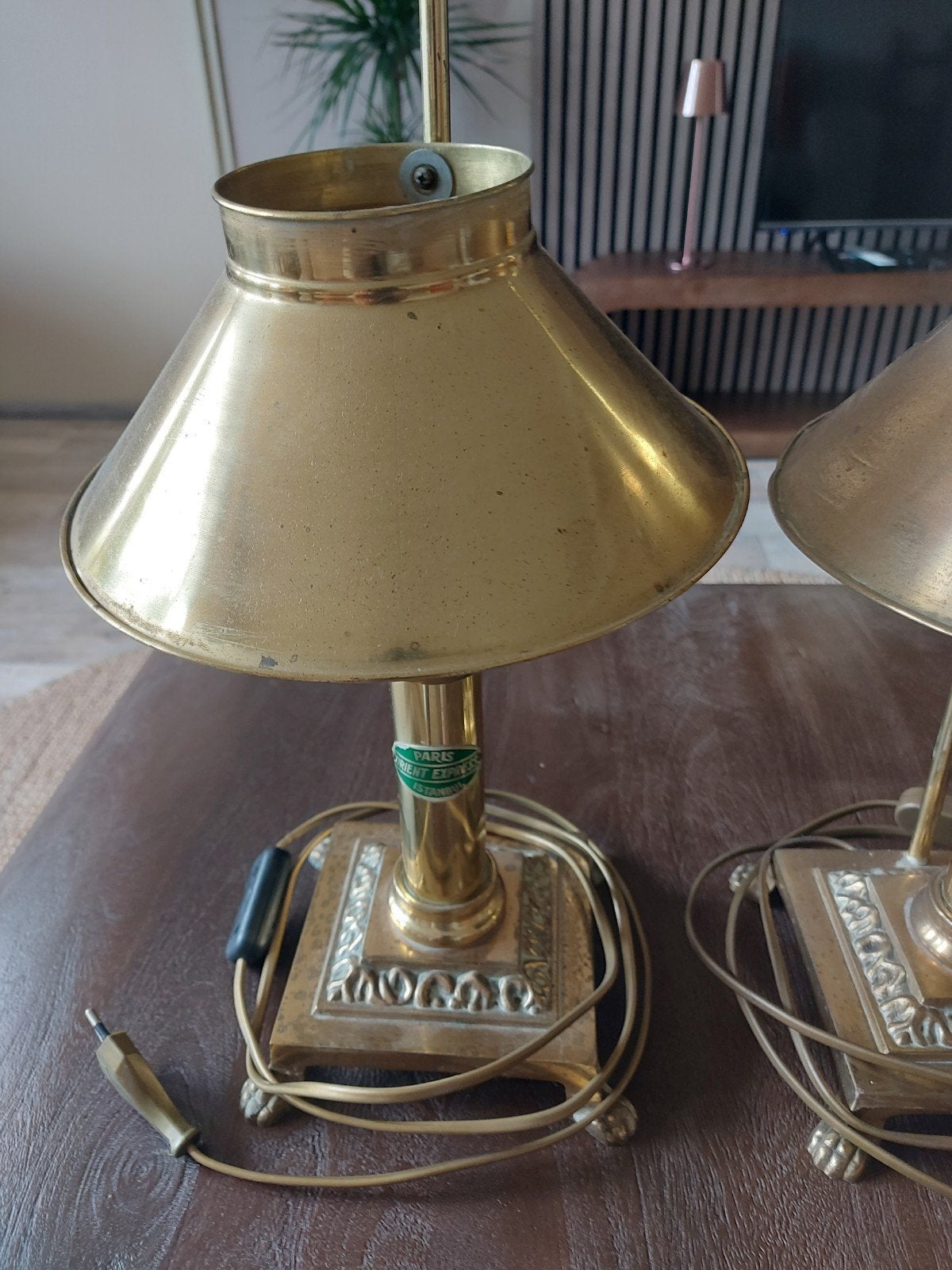 Set van 2 Vintage Messing Tafellampen - Oriënt Express, Ophalen