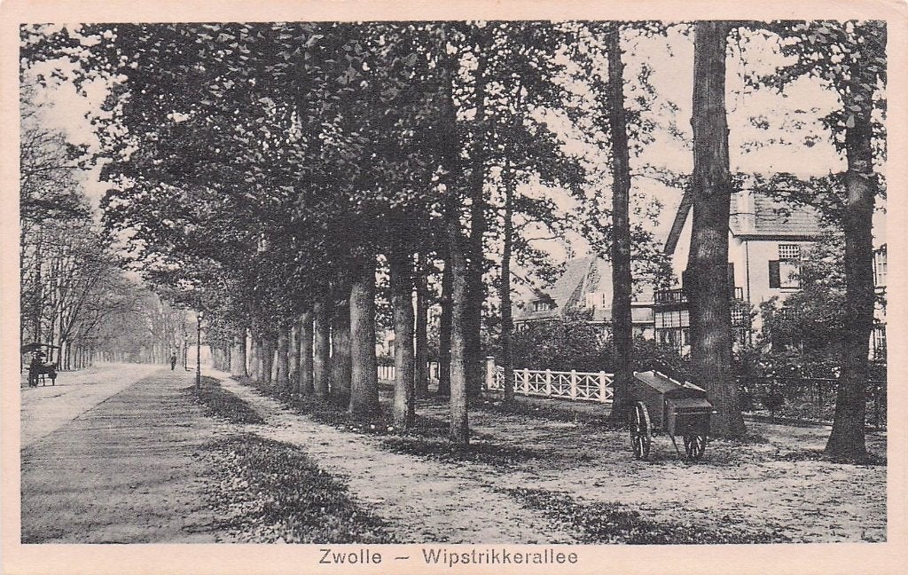 Zwolle - Wipstikkerallee met handkar (gel. 1930), Ophalen of Verzenden, 1920 tot 1940, Gelopen, Overijssel