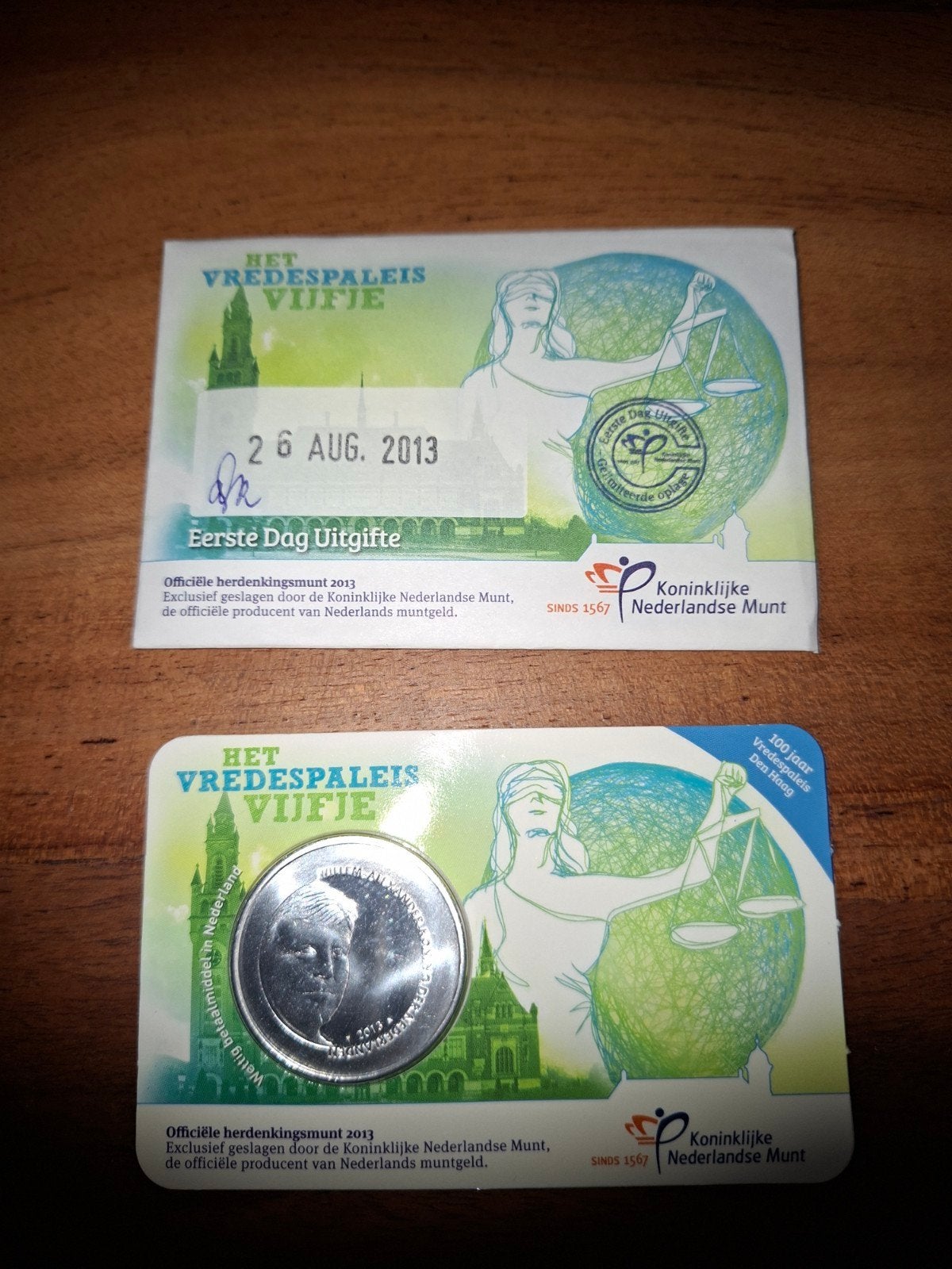 Vredespaleis Vijfje 2013 - Eerste Dag Uitgifte, Verzenden