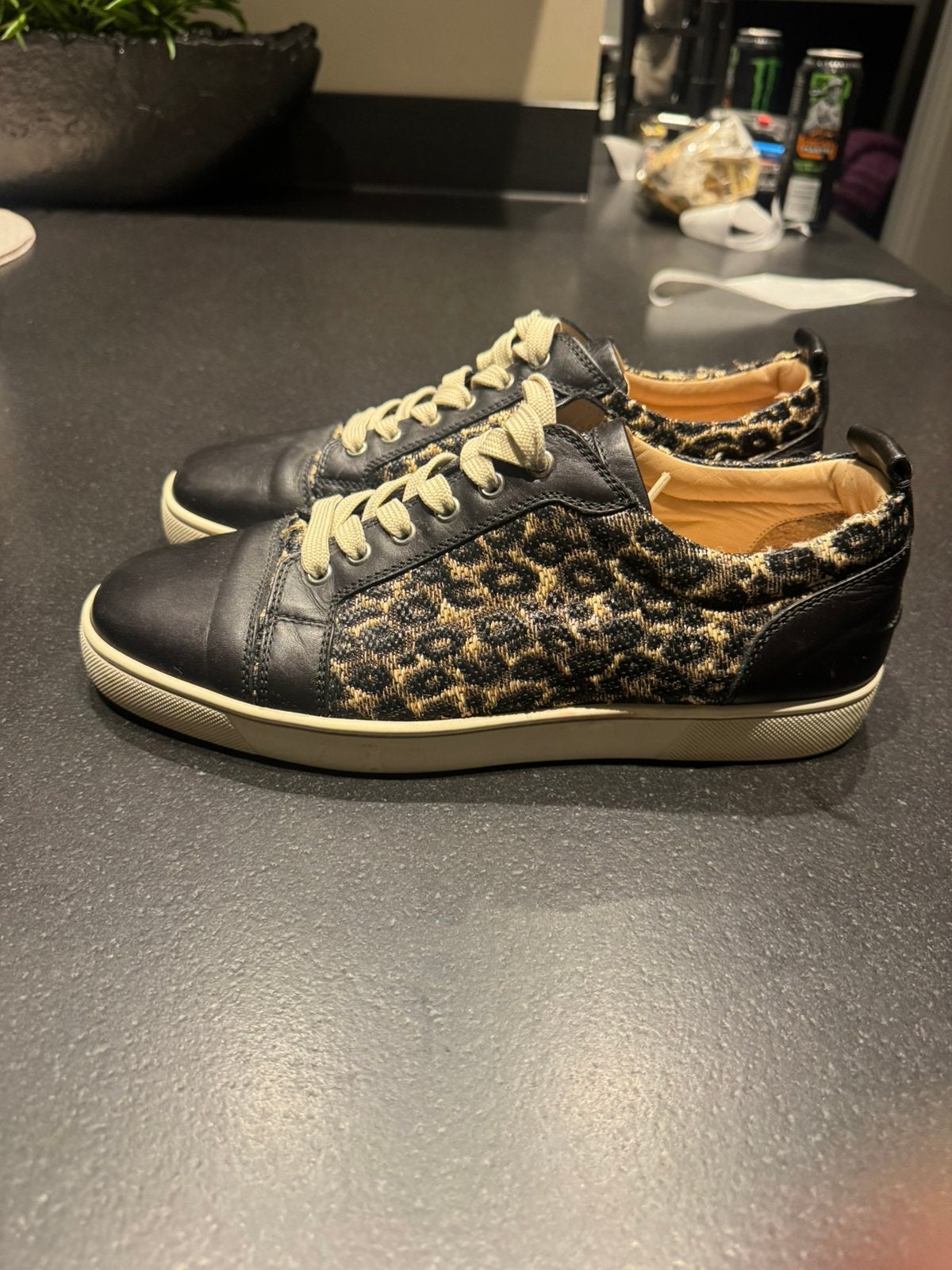Christian Louboutin luipaard sneakers, Ophalen, Blauw, Sneakers of Gympen, Zo goed als nieuw
