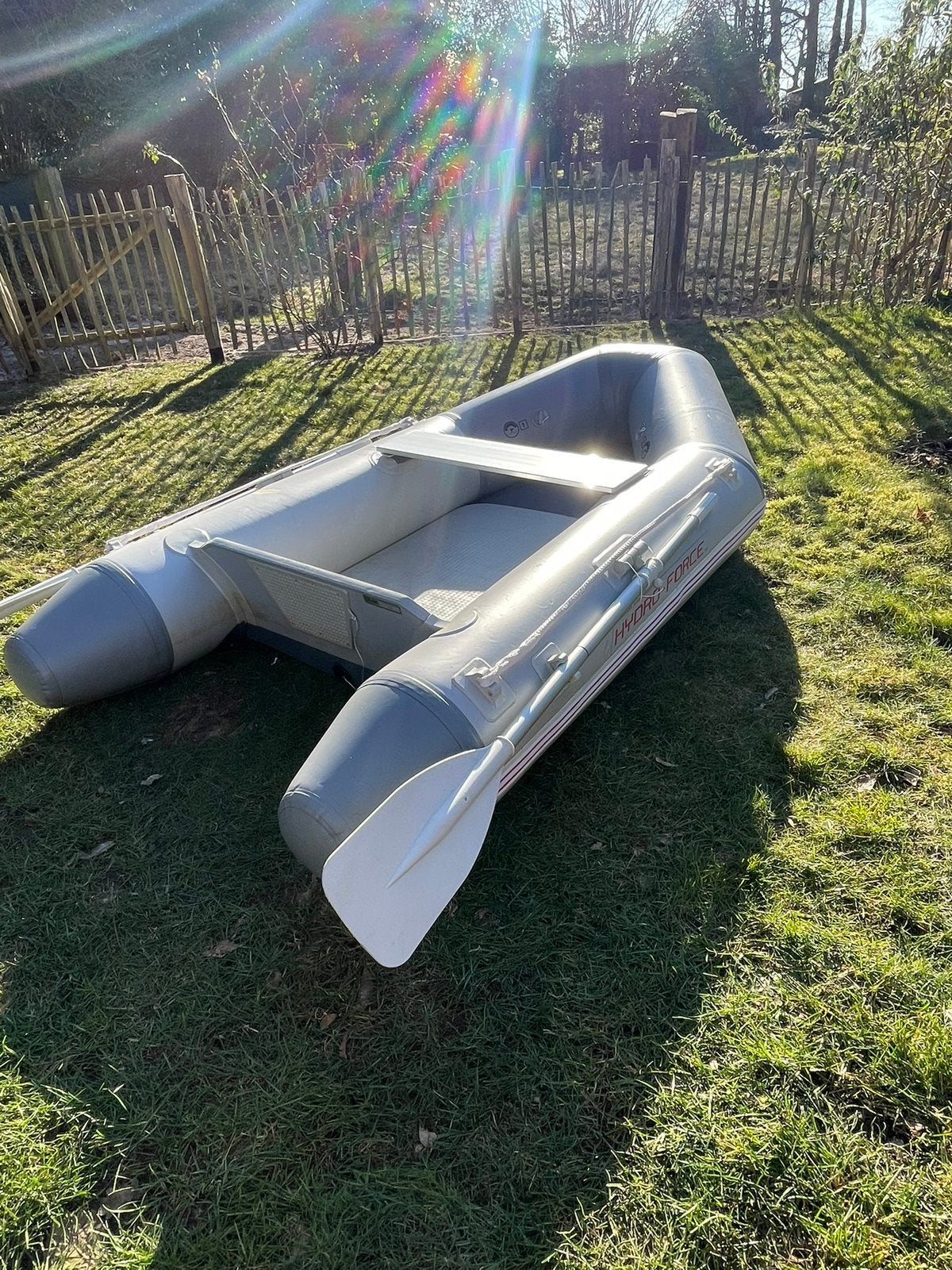 Hydro Force opblaasboot, Watersport en Boten, Rubberboten, Zo goed als nieuw, Peddels, Elektrisch, Ophalen