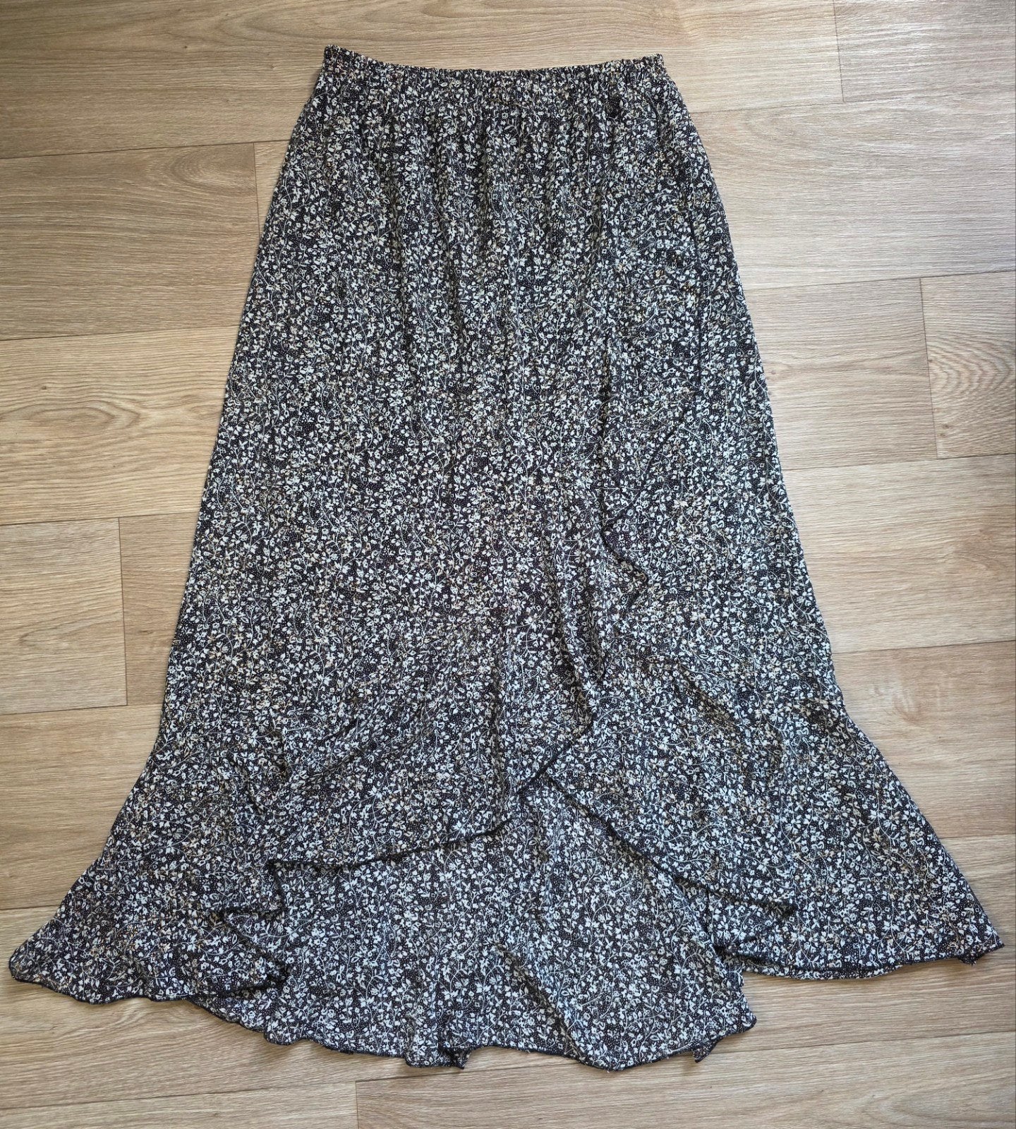 Flemming Rose maxi rok – bloemenprint M, Zwart, Ophalen of Verzenden, Zo goed als nieuw, Onder de knie