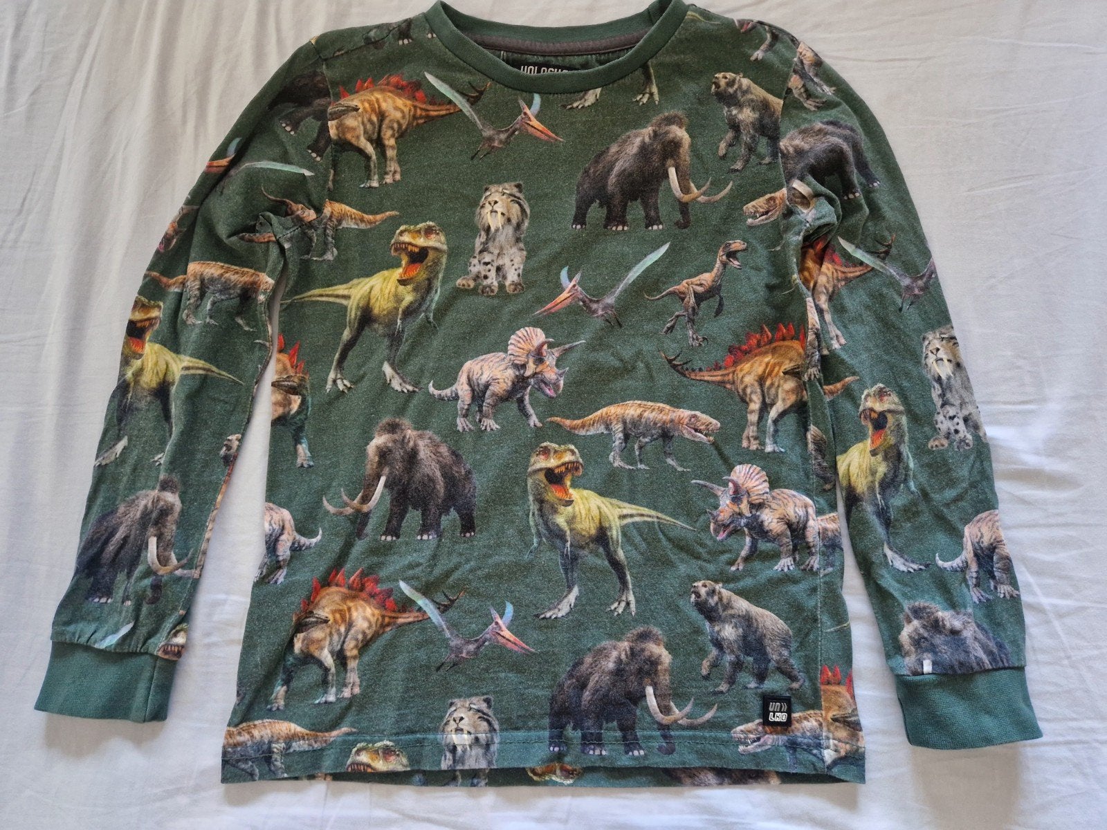 Longsleeve dino's 134-140  Unlocked, Kinderen en Baby's, Ophalen of Verzenden, Zo goed als nieuw, Shirt of Longsleeve, Unlocked