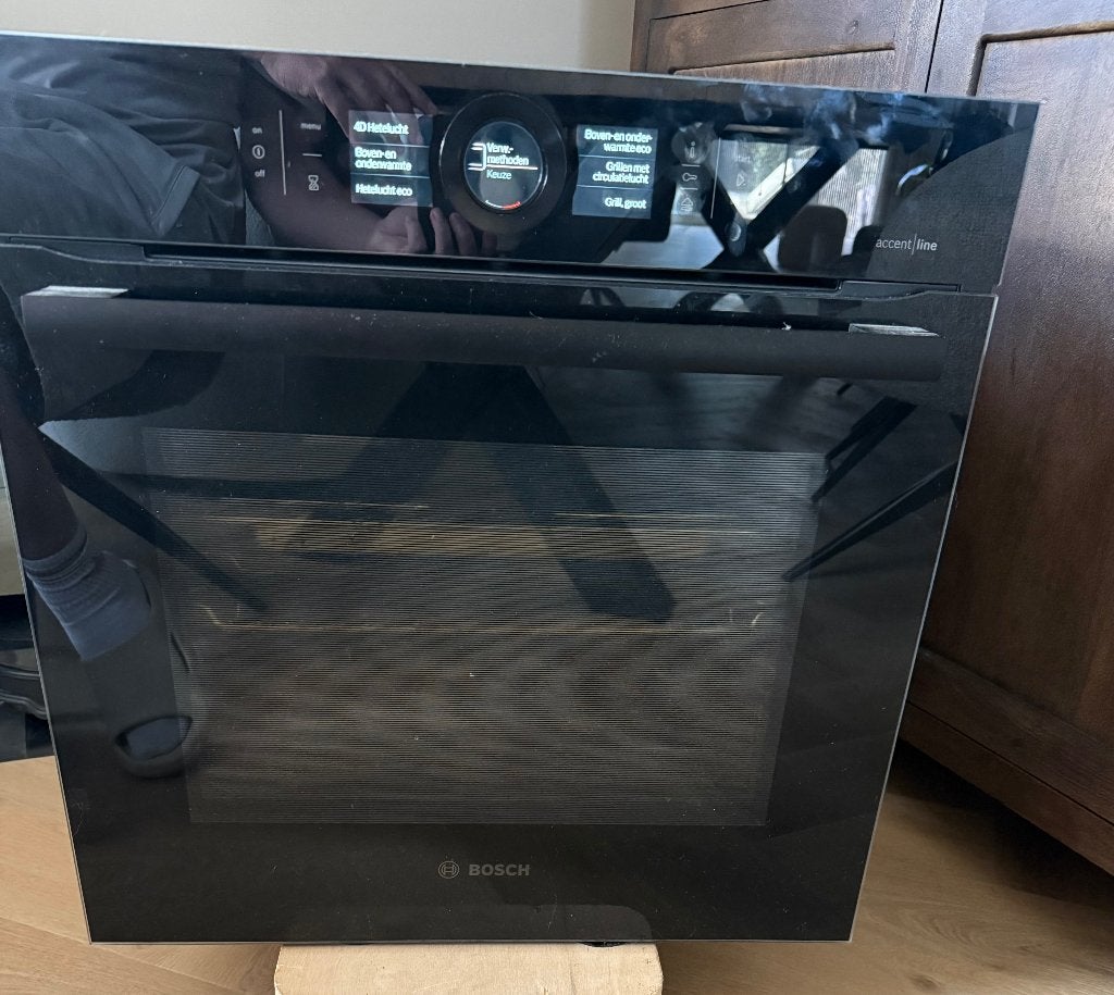 Bosch Serie 8 AccentLine inbouw combi stoomoven - Zwart, Ophalen, Gebruikt, Hete lucht, 60 cm of meer